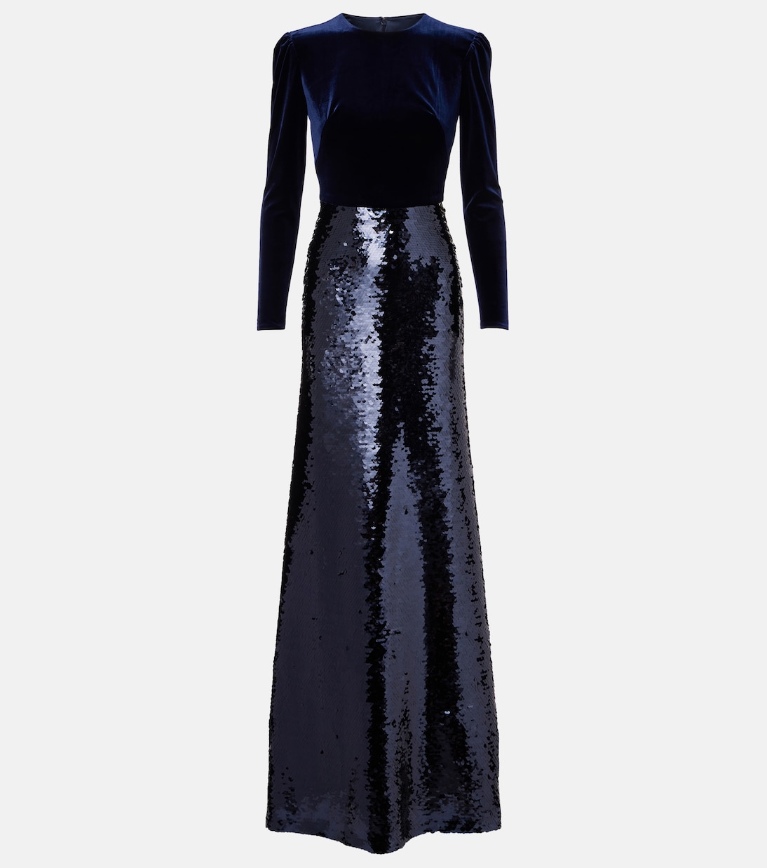 Abito lungo in velluto con paillettes | Monique Lhuillier