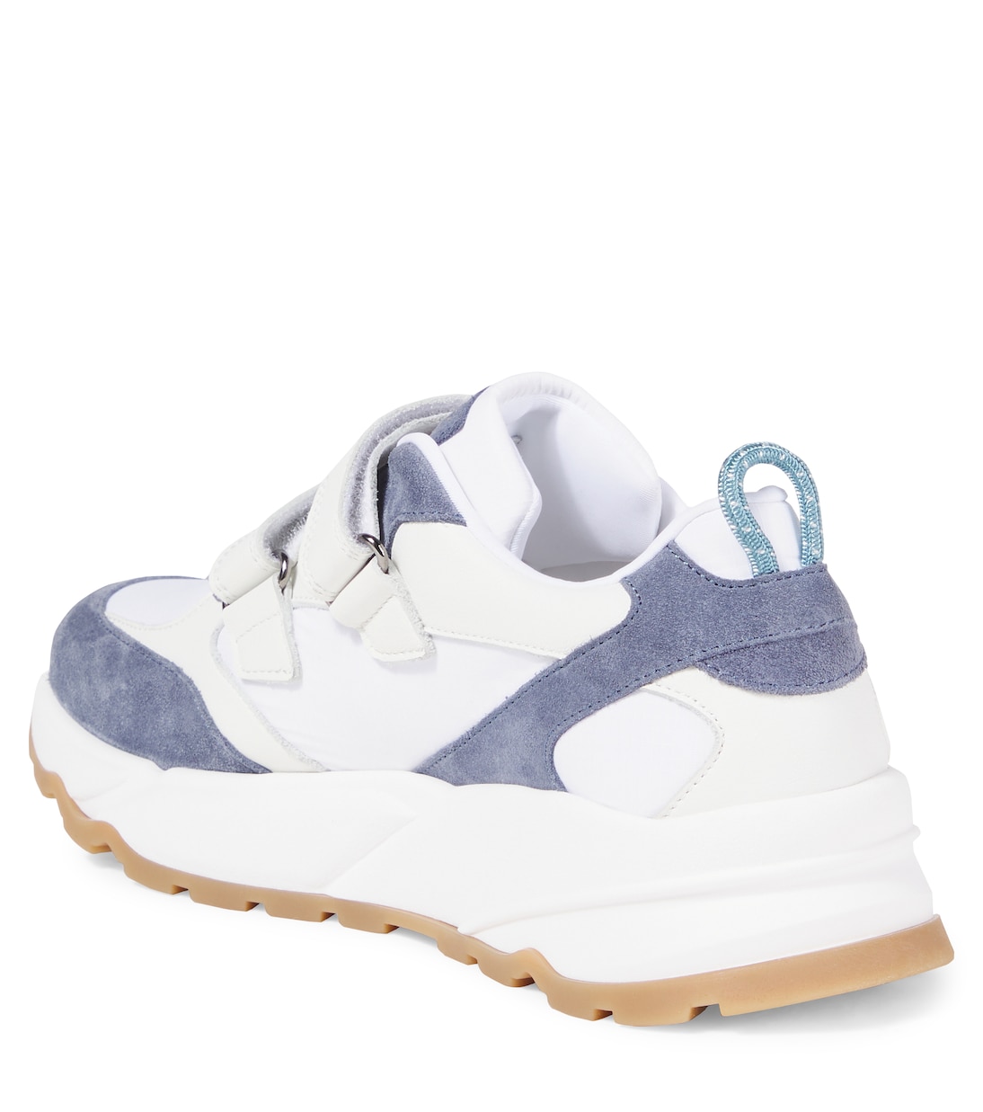 Suede-trimmed leather sneakers | Brunello Cucinelli Kids