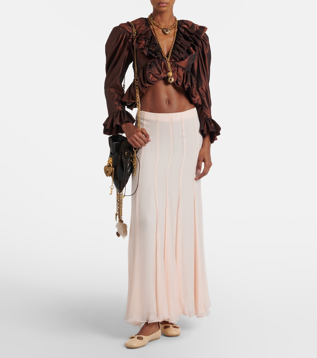 Top raccourci en soie | Chloé