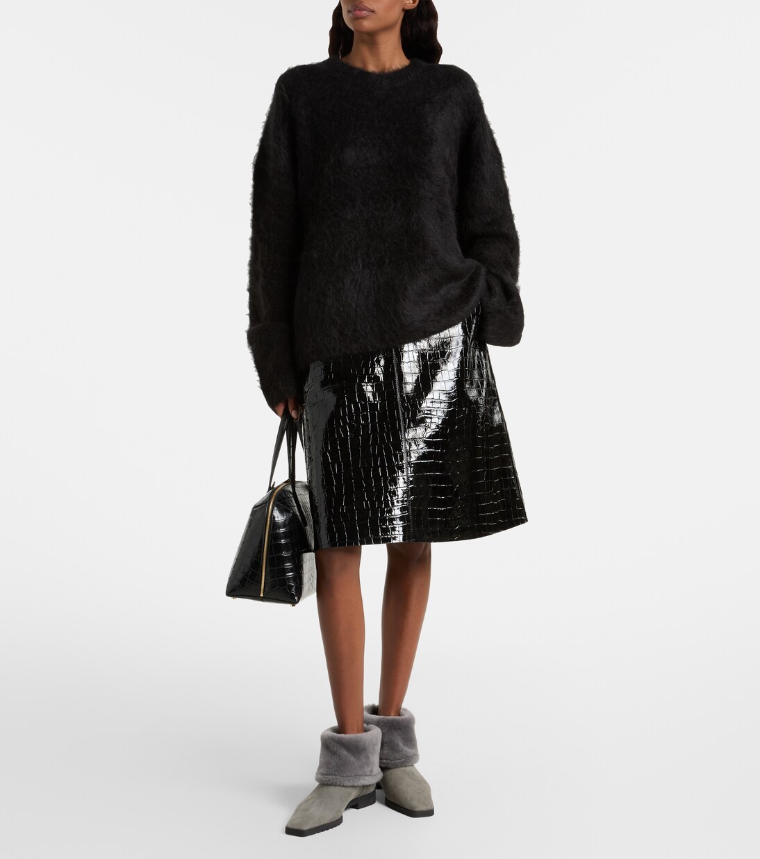 Suede and shearling ankle boots | Toteme