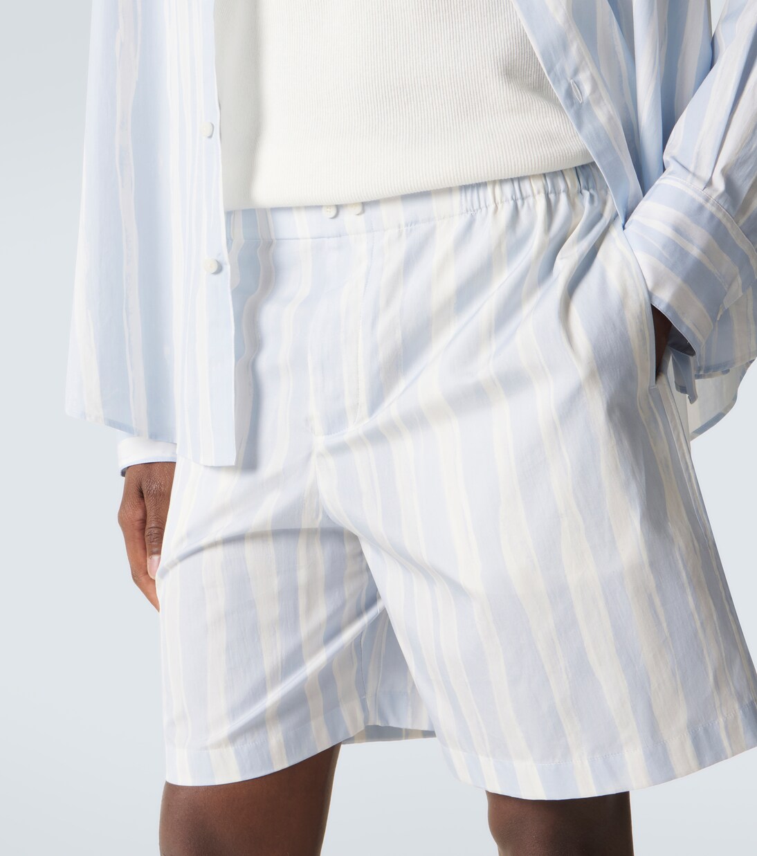 Shorts Caleçon de popelín de algodón a rayas | Jacquemus