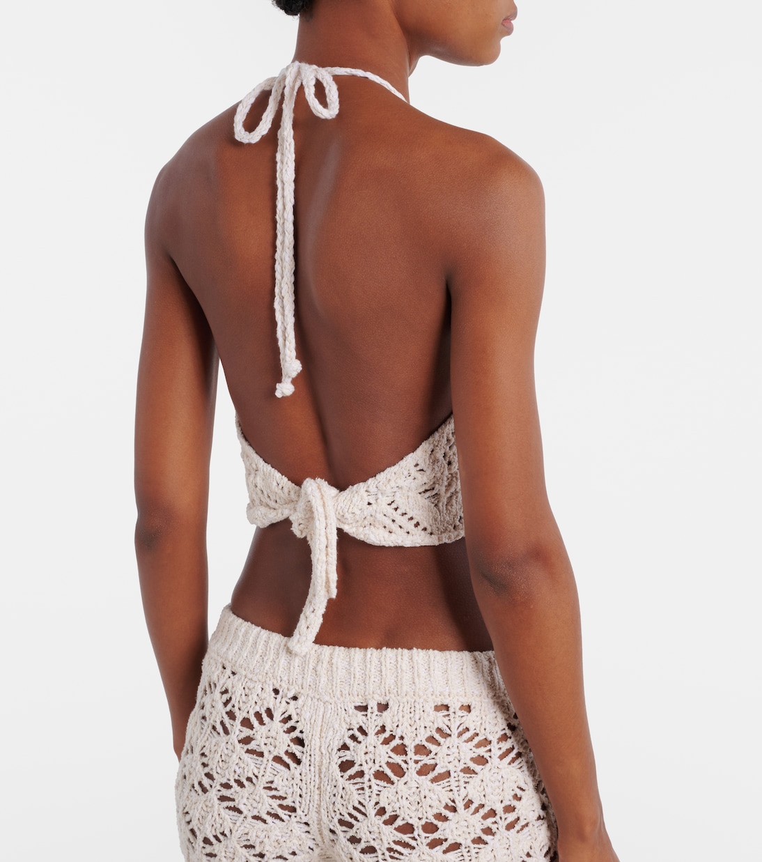 Lagoon Romance cotton-blend crochet crop top | Alanui