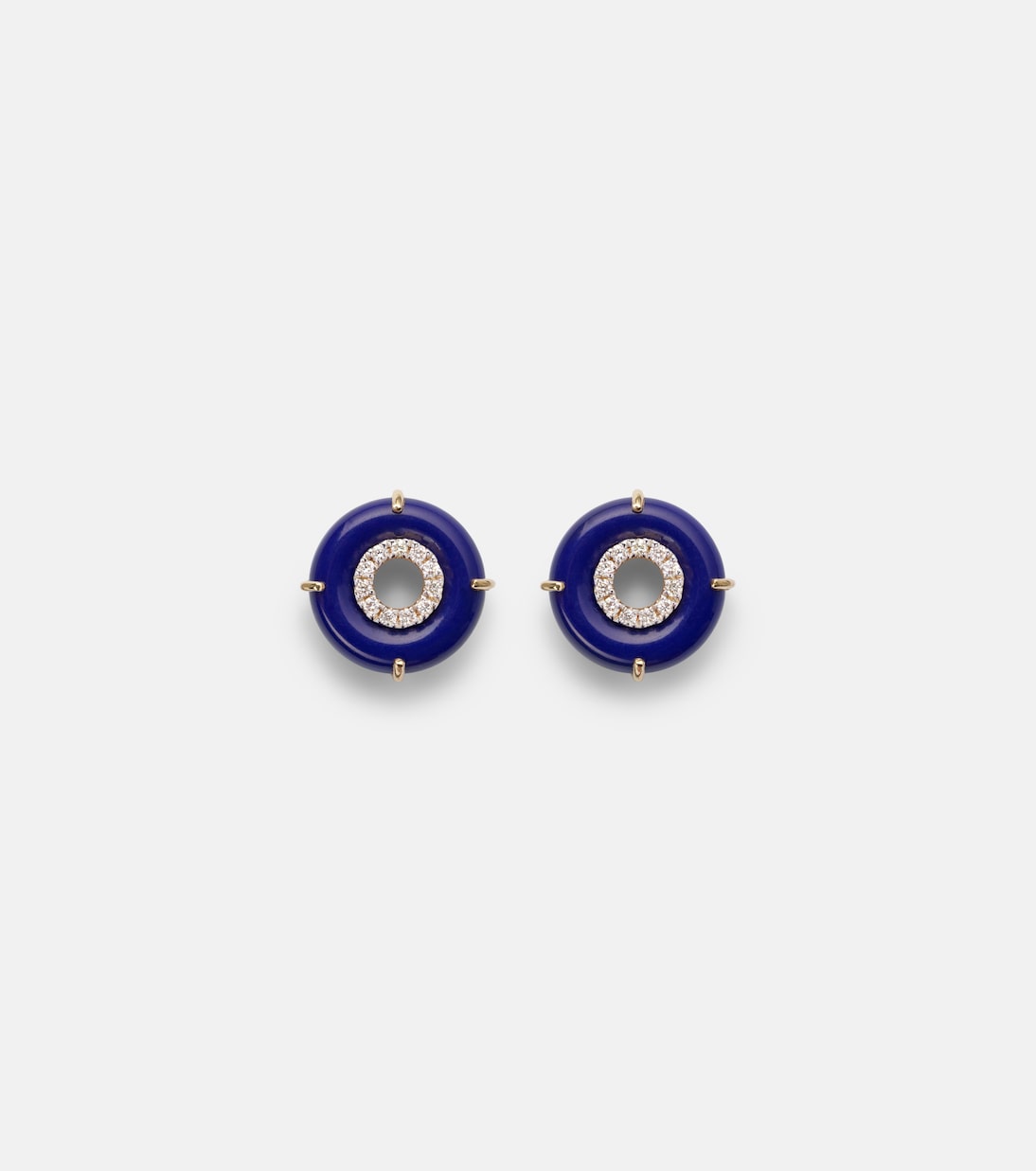 Boucles d’oreilles en or 14 ct, lapis-lazuli et diamants | Mateo
