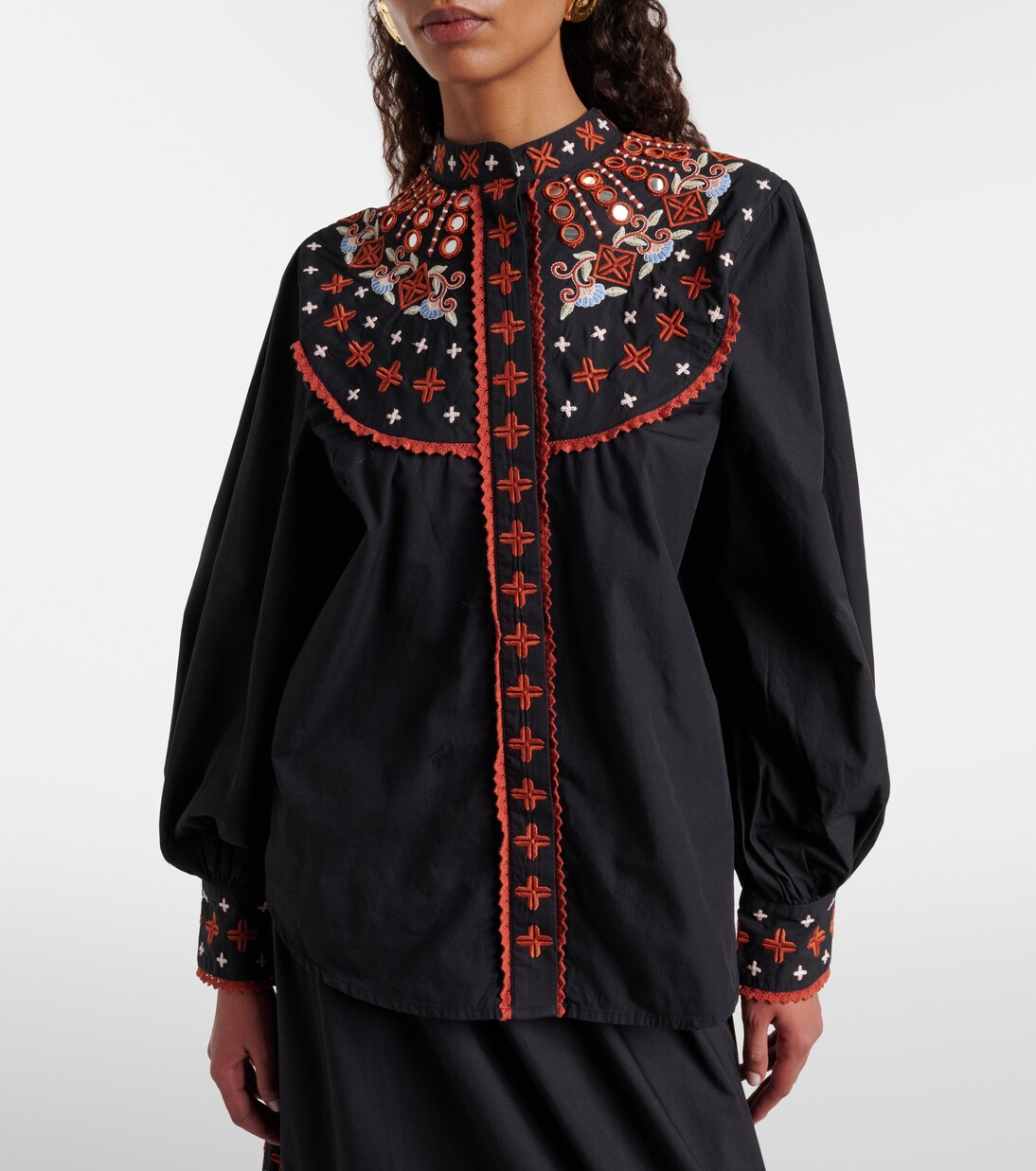 Embroidered cotton shirt | Farm Rio