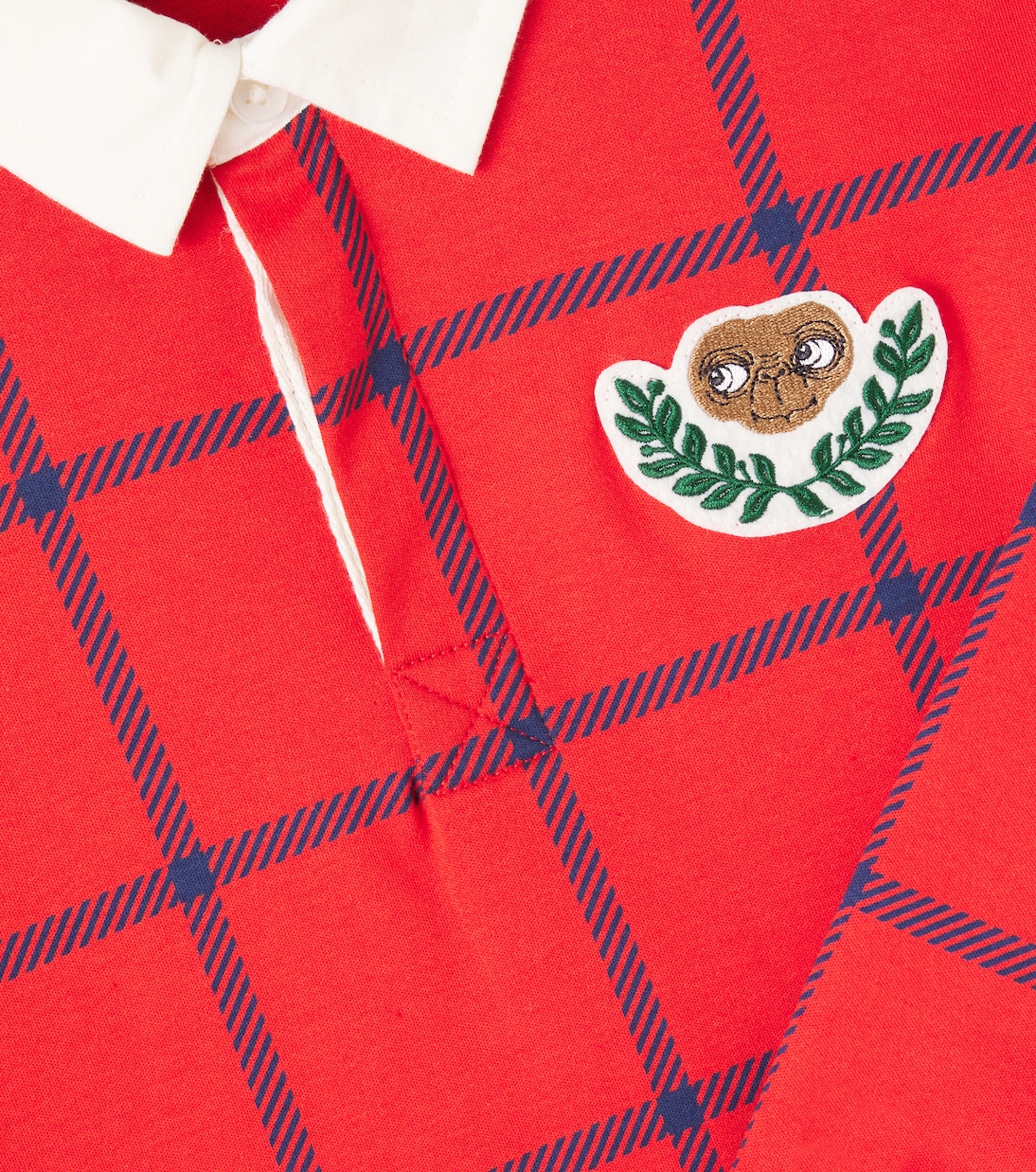 x E.T. checked cotton polo sweater | Mini Rodini