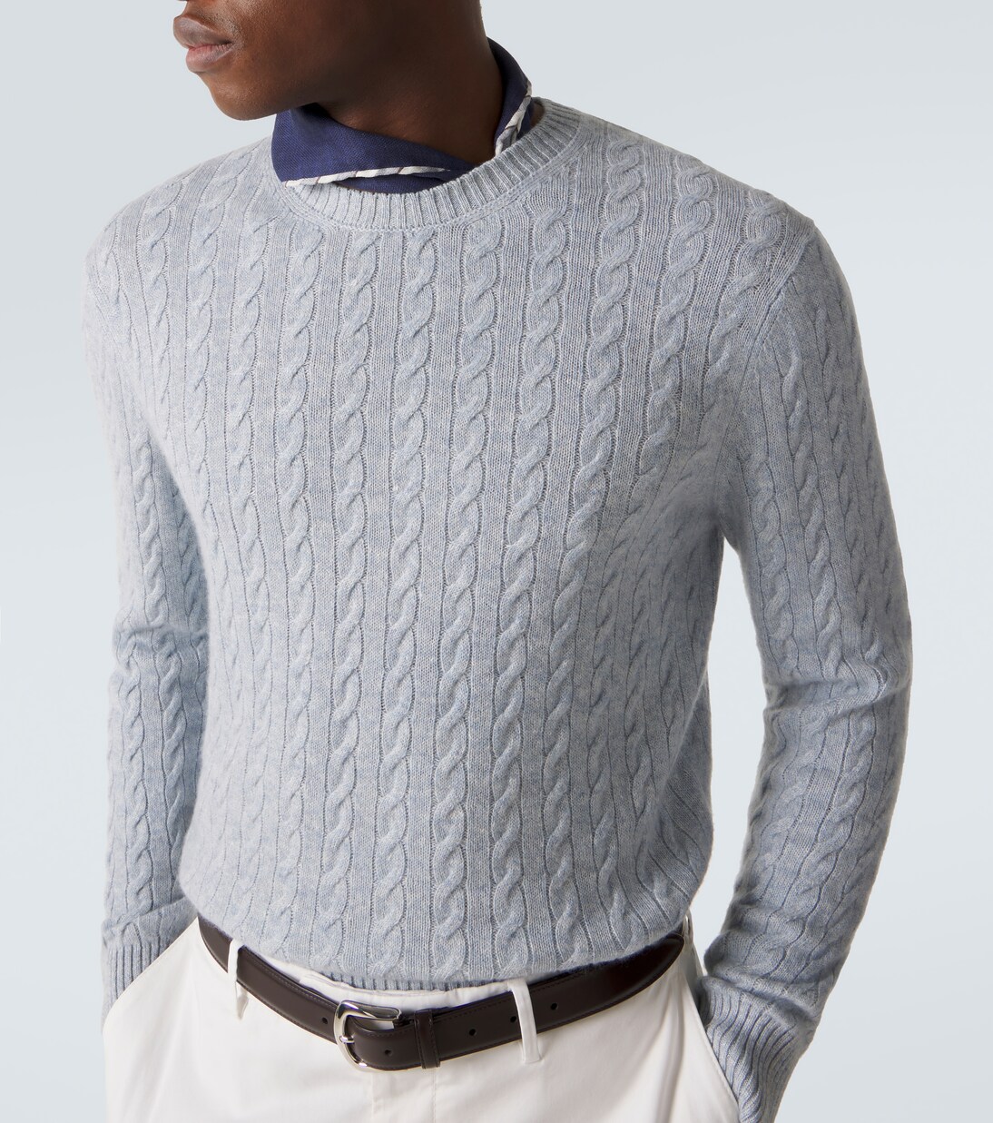 Cable-knit cashmere and linen sweater | Dunhill