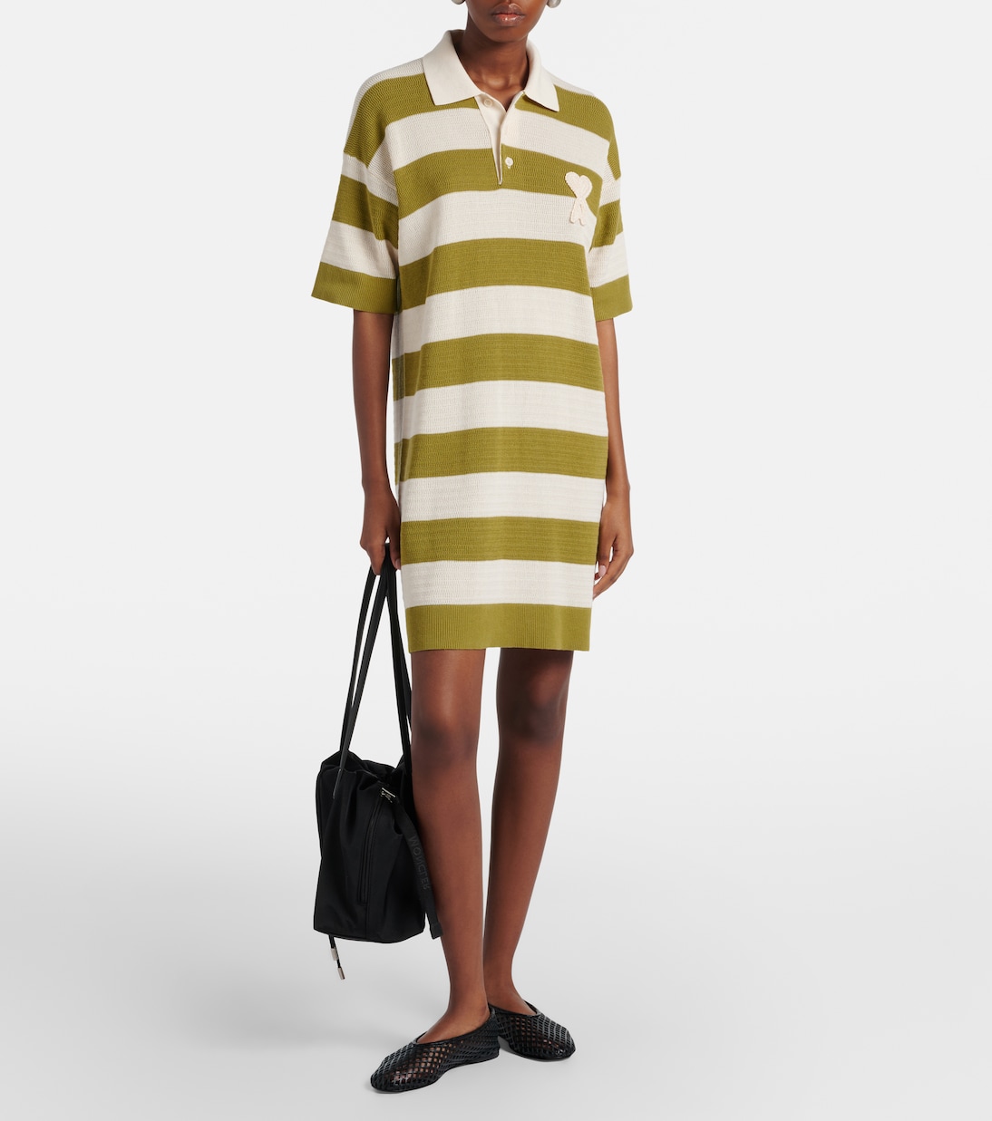 Ami de Cœur striped cotton polo dress | Ami Paris