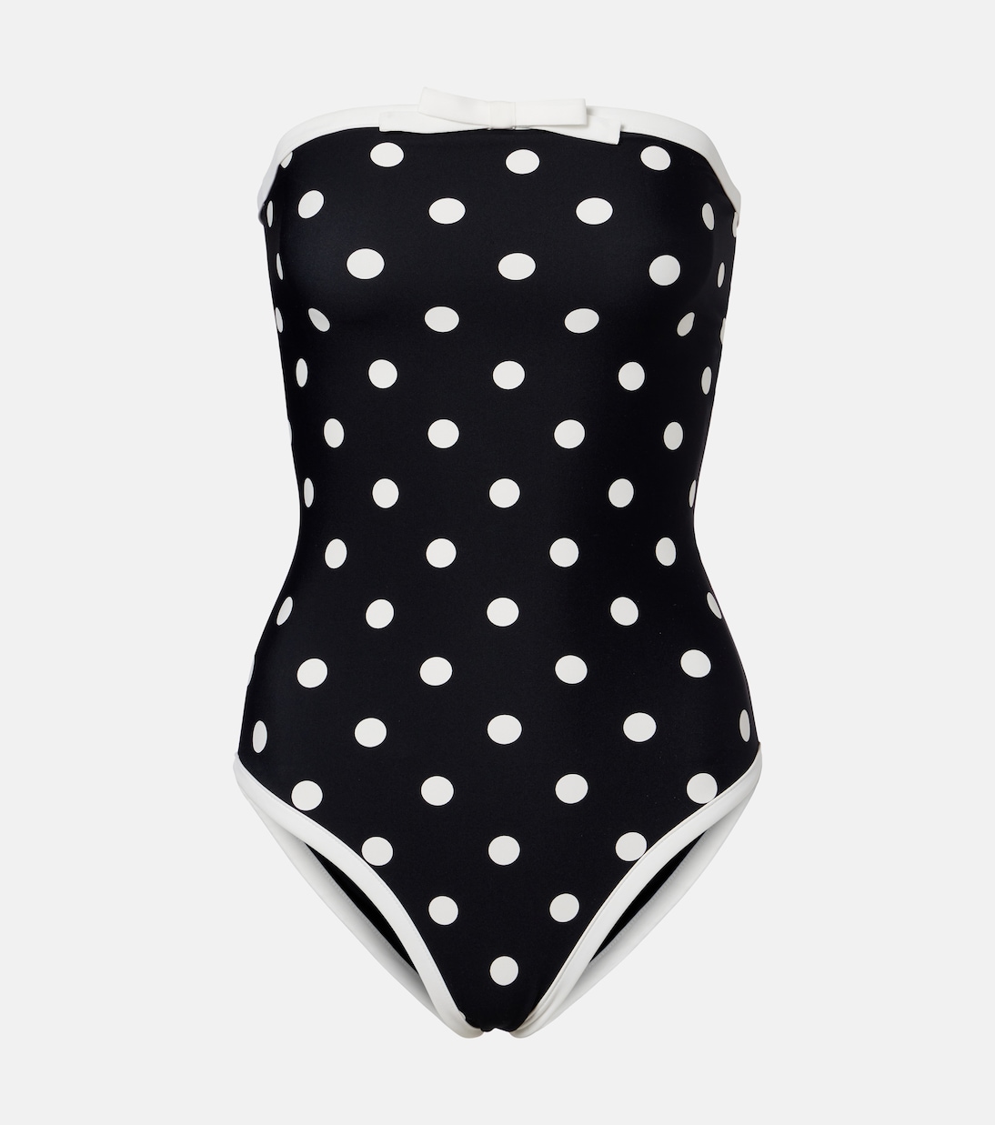Polka-dot strapless swimsuit | Self-Portrait