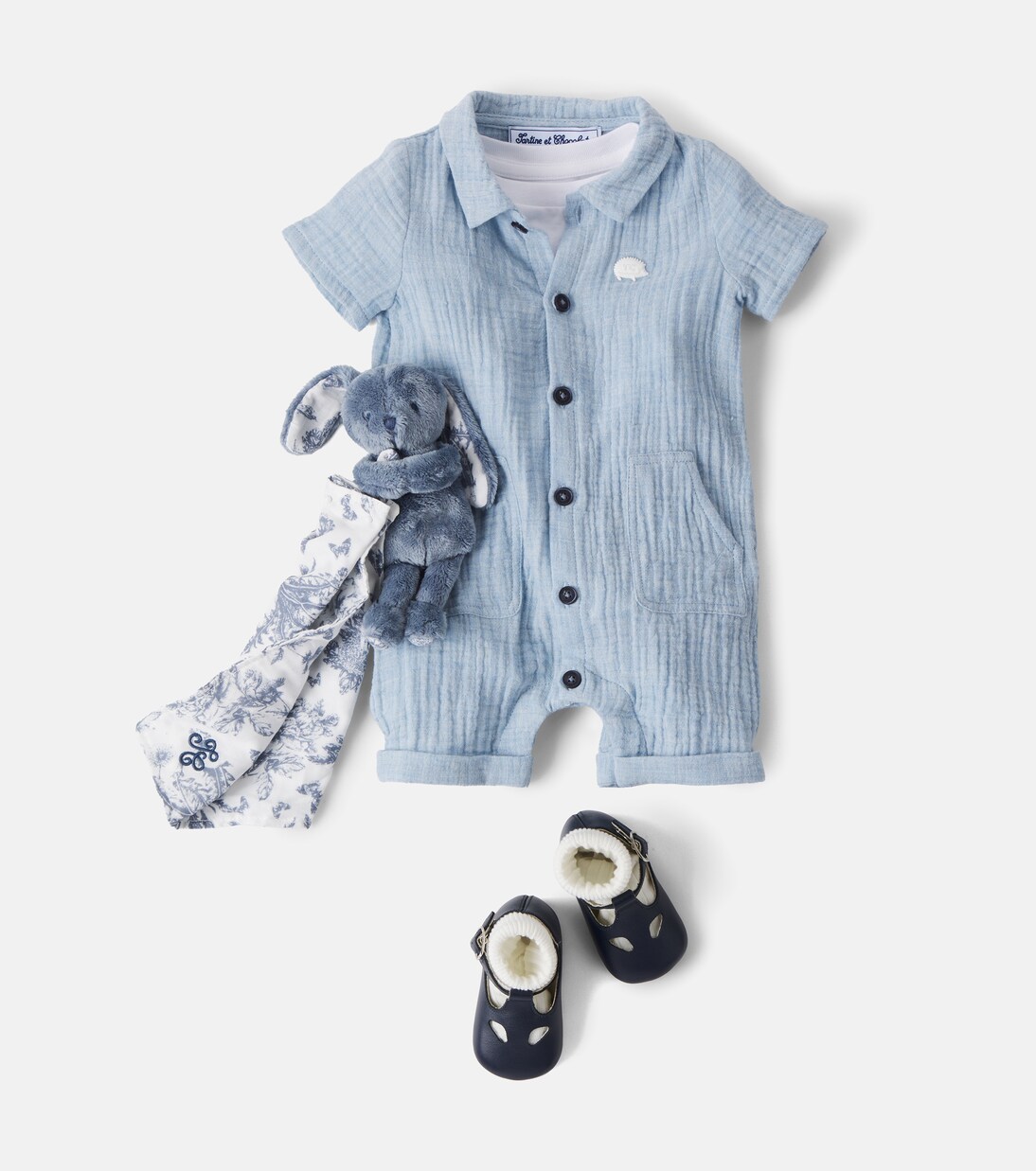 Baby Spieler aus Baumwoll-Seersucker | Tartine et Chocolat