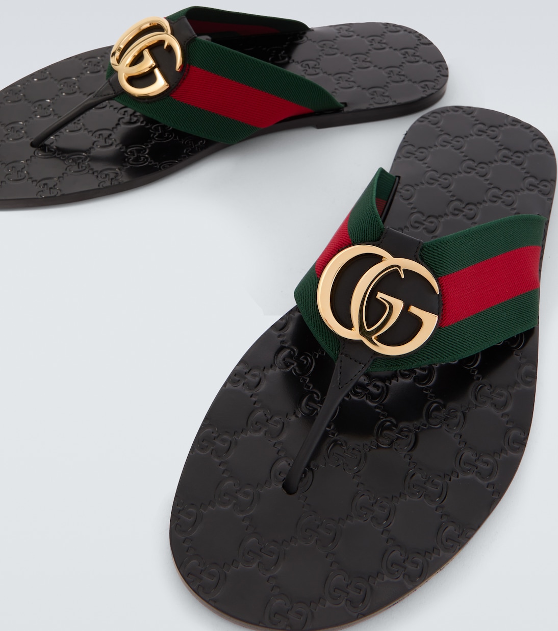 Riviera GG leather thong sandals | Gucci