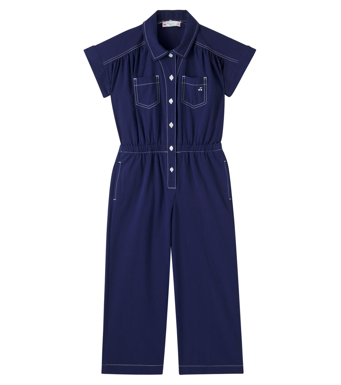 Lania cotton seersucker jumpsuit | Bonpoint
