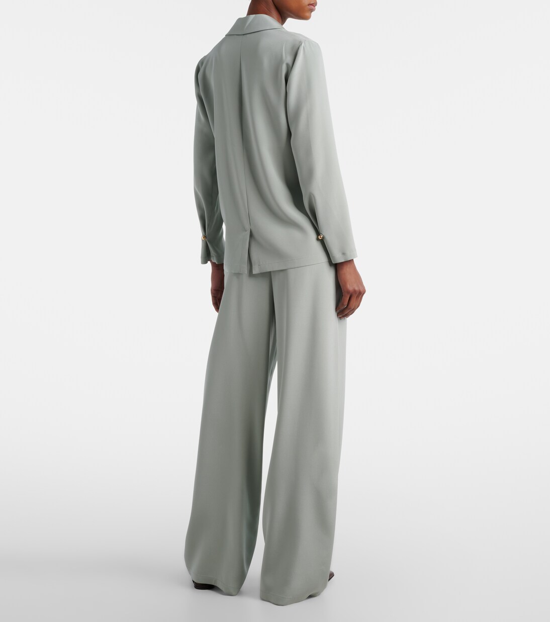 Pantalon ample en satin de soie mélangé | Max Mara