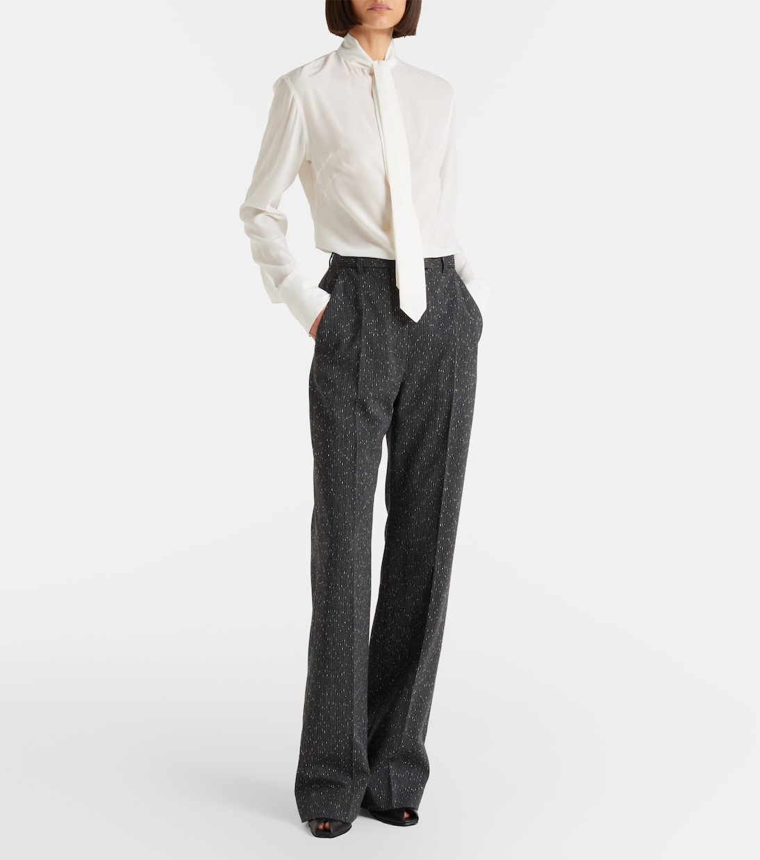 Tie-neck crêpe de chine blouse | McQueen