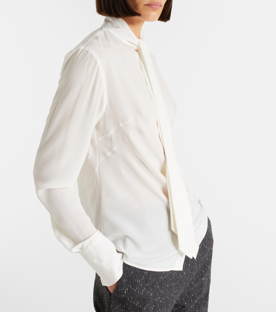 Tie-neck crêpe de chine blouse | McQueen