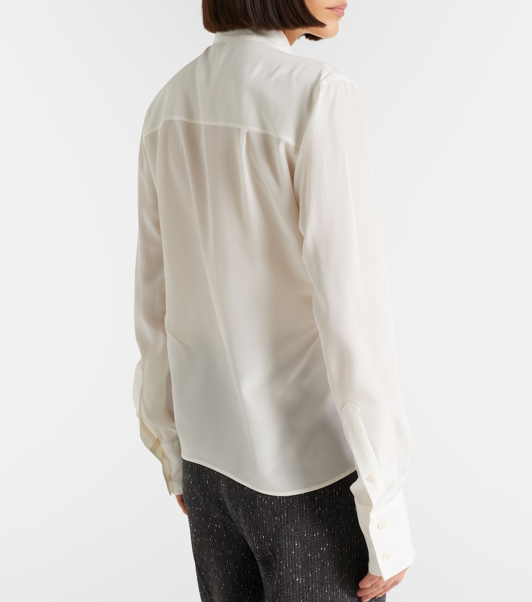 Tie-neck crêpe de chine blouse | McQueen
