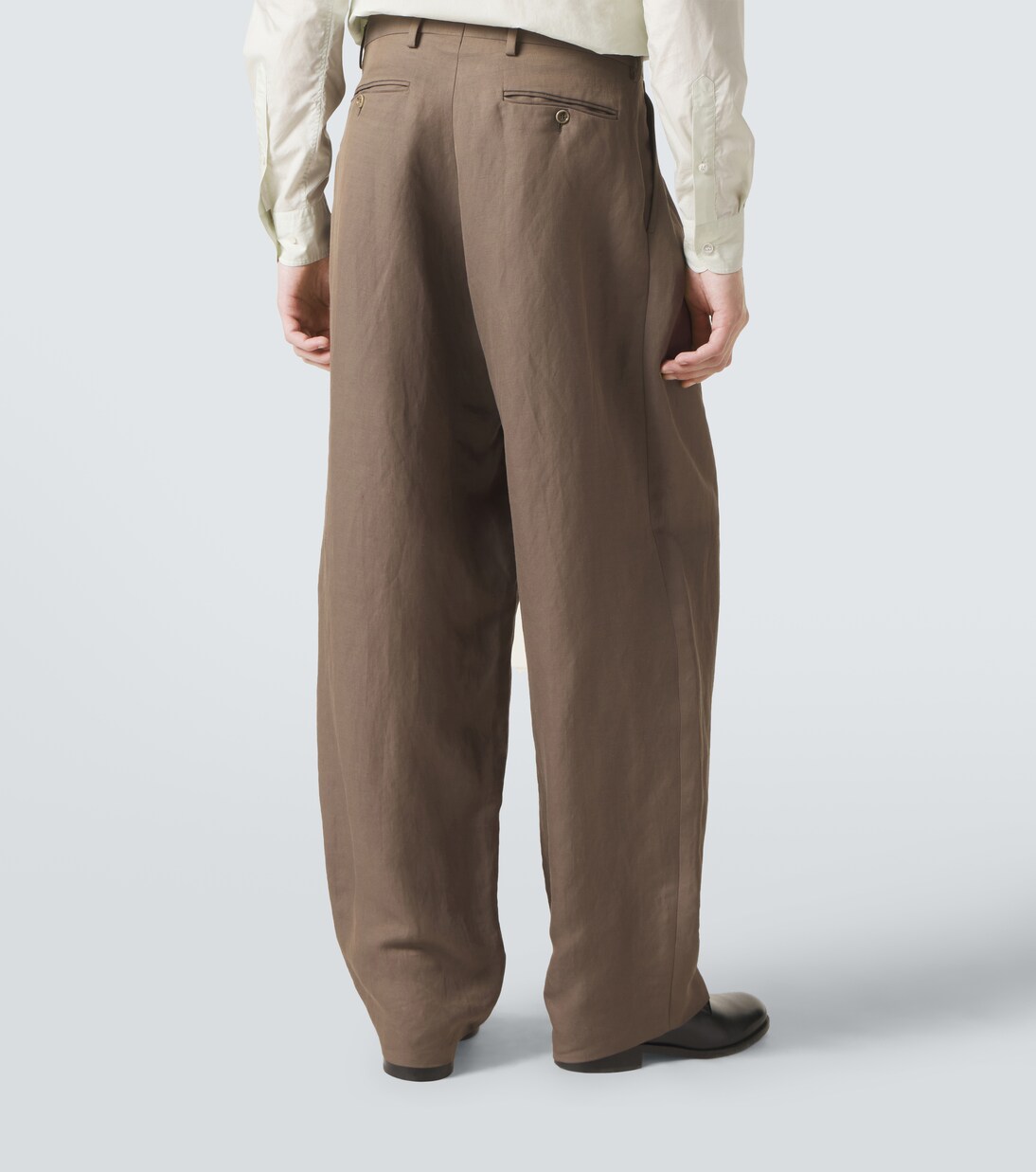Linen-blend straight pants | Giorgio Armani