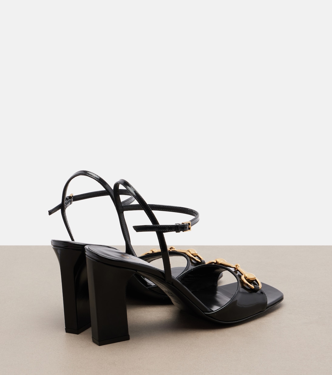 Signora Horsebit leather slingback sandals | Gucci