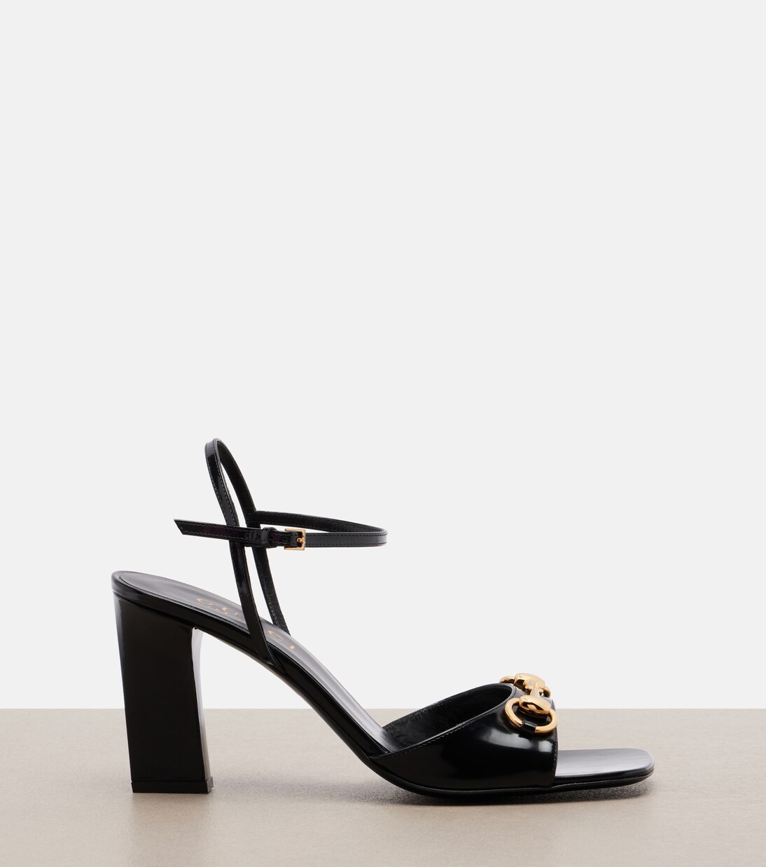 Signora Horsebit leather slingback sandals | Gucci