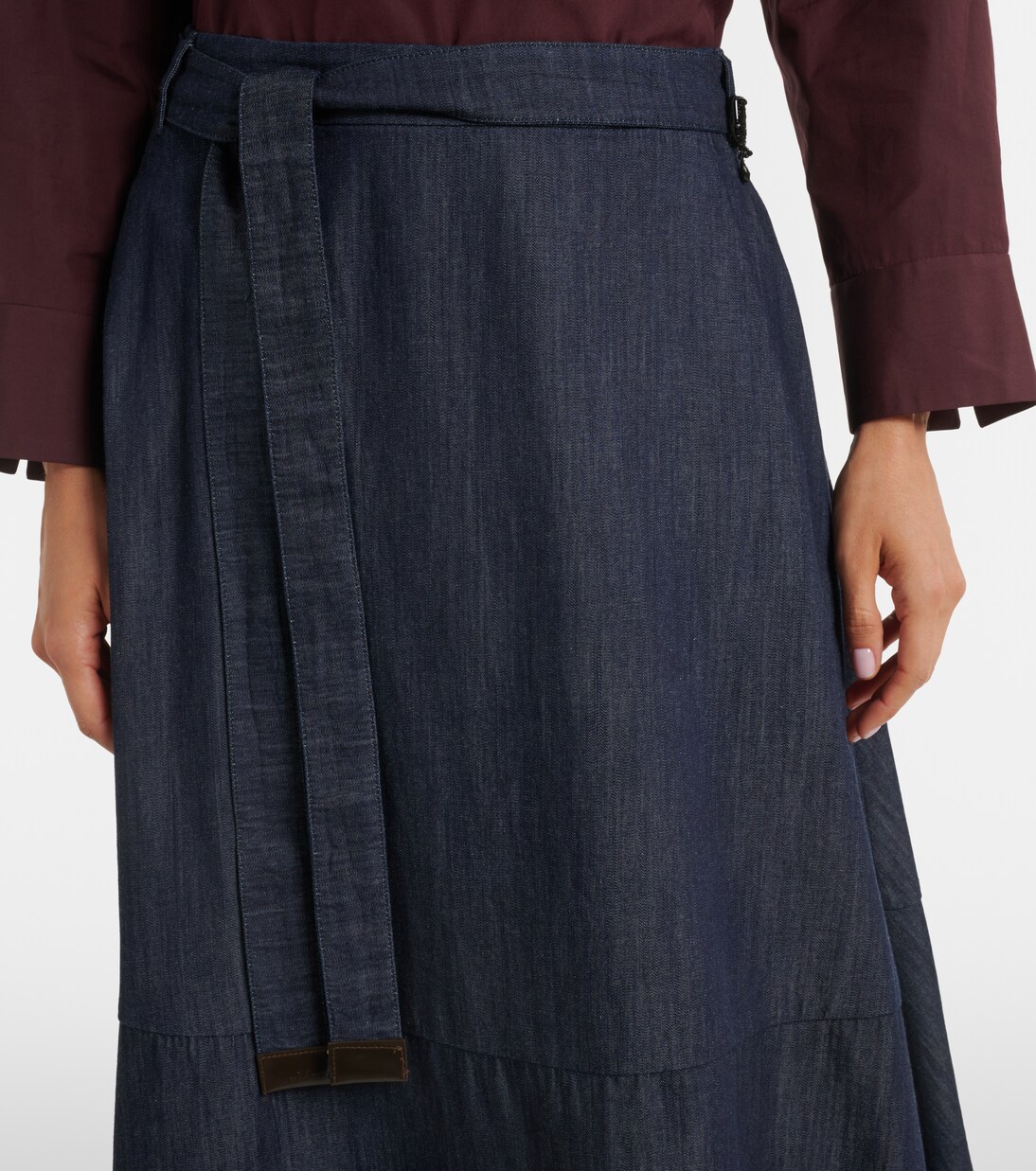 Belted denim midi skirt | 'S Max Mara