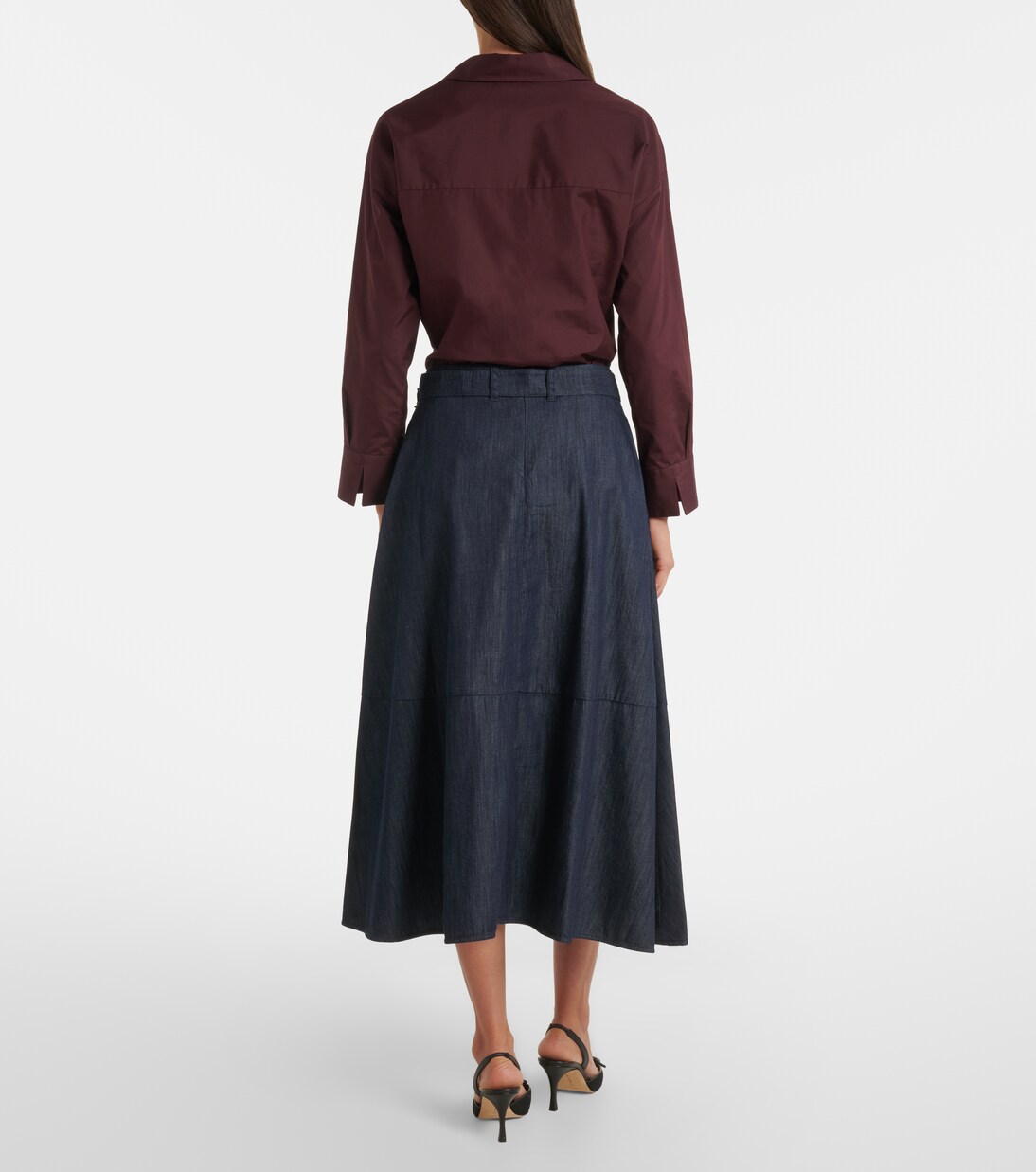 Belted denim midi skirt | 'S Max Mara
