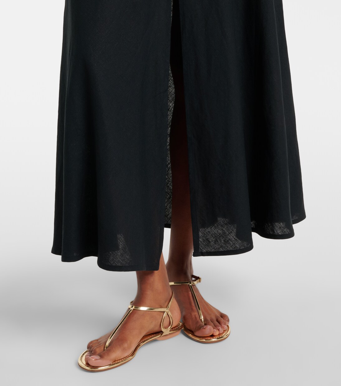 Hailey halterneck linen-blend midi dress | ViX Paula Hermanny