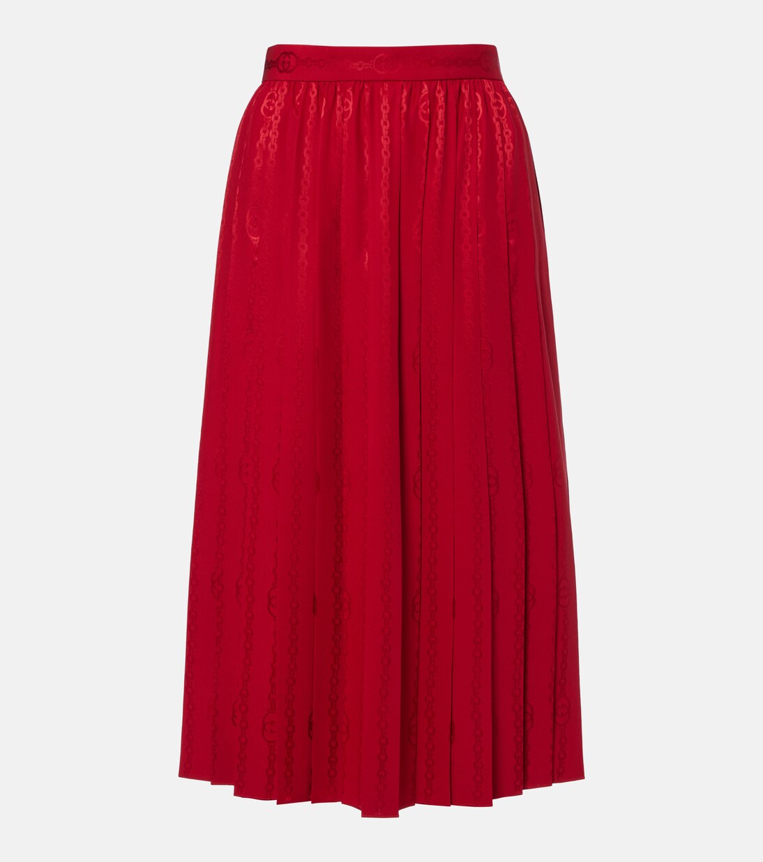 Gonna midi Interlocking G in seta jacquard | Gucci
