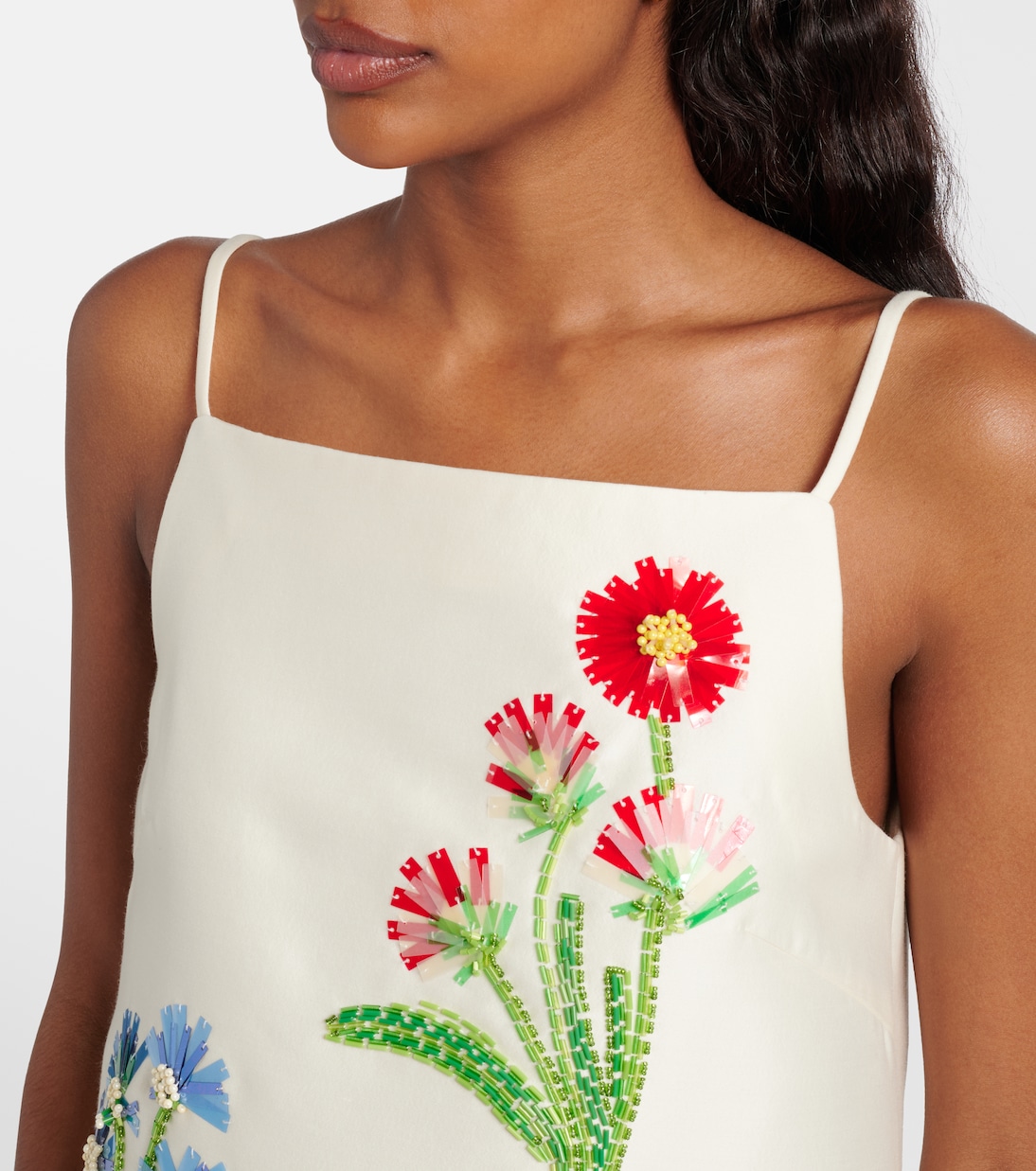 Robe Leia en laine et soie à ornements | Leo Lin