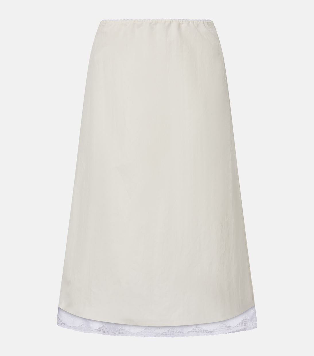 Lace-trimmed silk-blend midi skirt | Magda Butrym