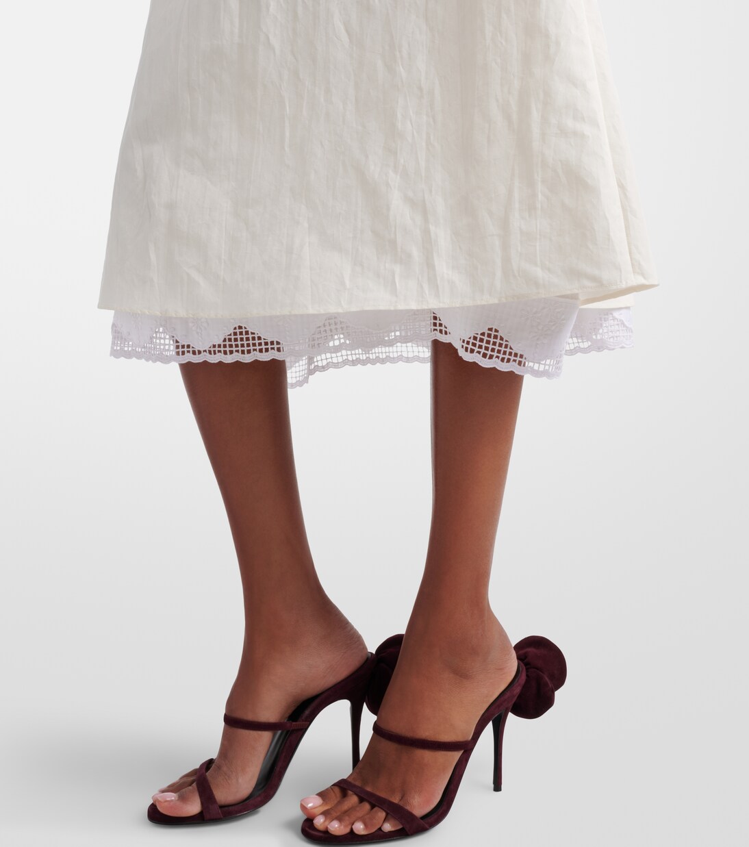 Lace-trimmed silk-blend midi skirt | Magda Butrym