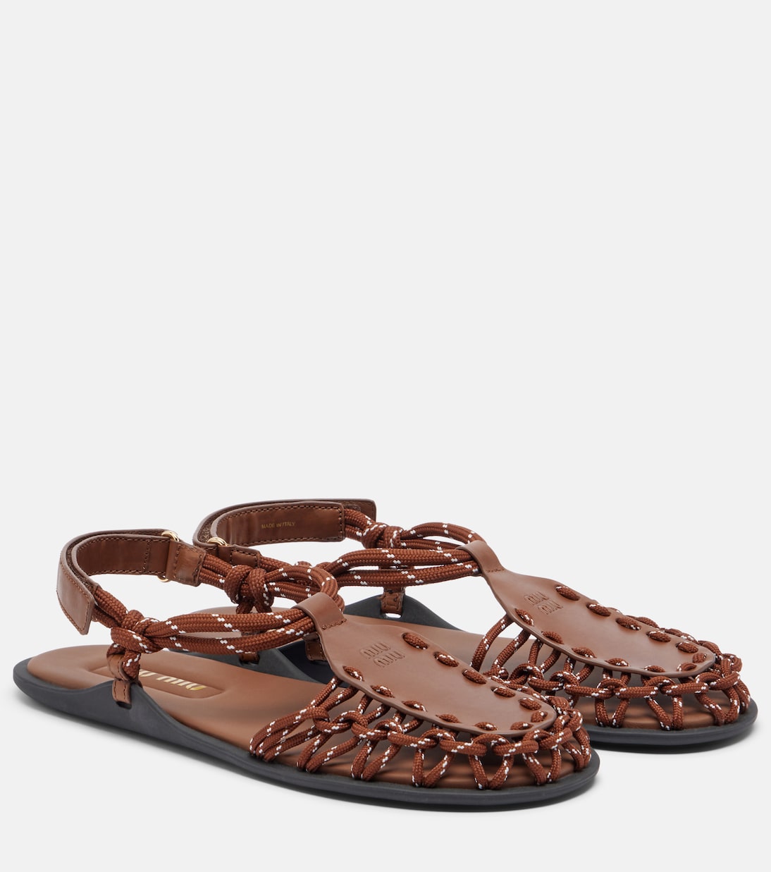 Sandalen mit Leder | Miu Miu