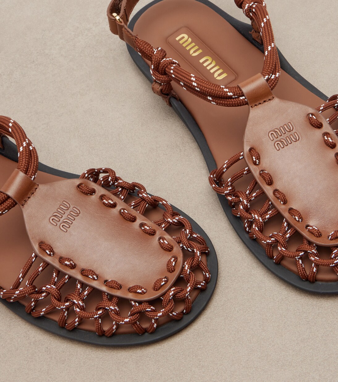 Sandalen mit Leder | Miu Miu