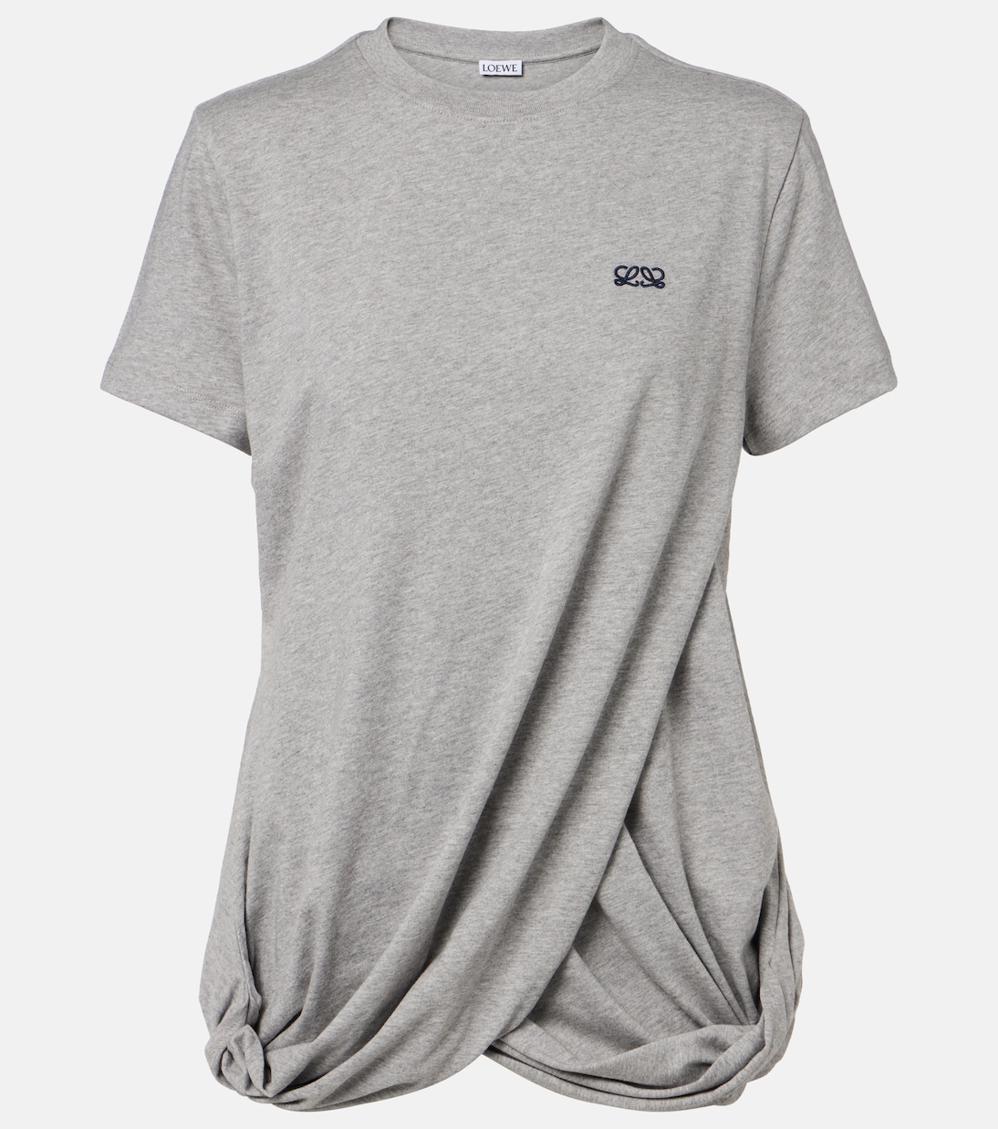 Double L draped cotton jersey T-shirt | Loewe