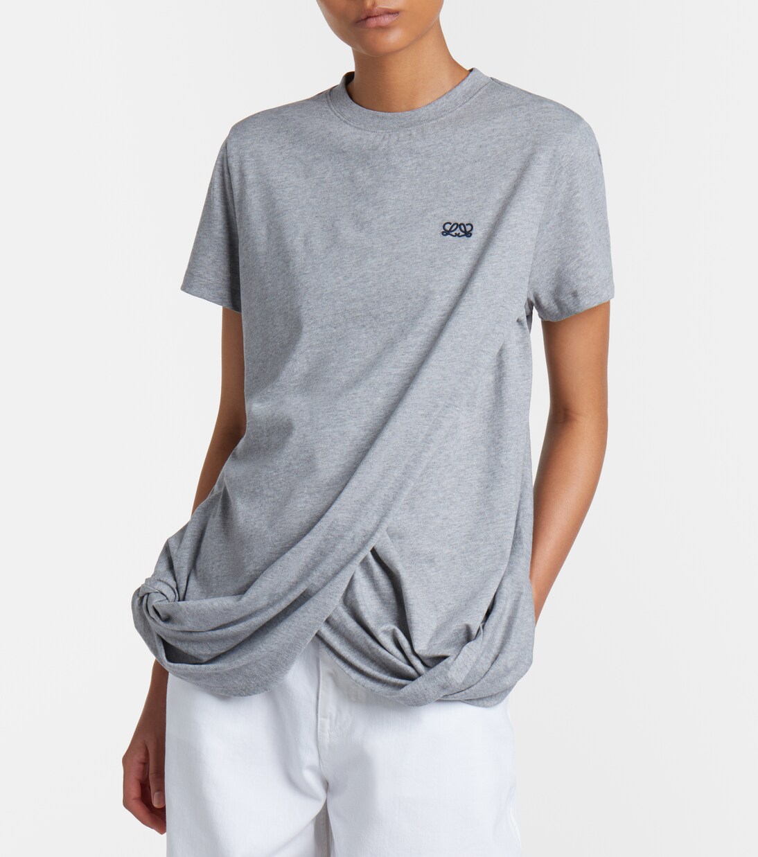 Double L draped cotton jersey T-shirt | Loewe