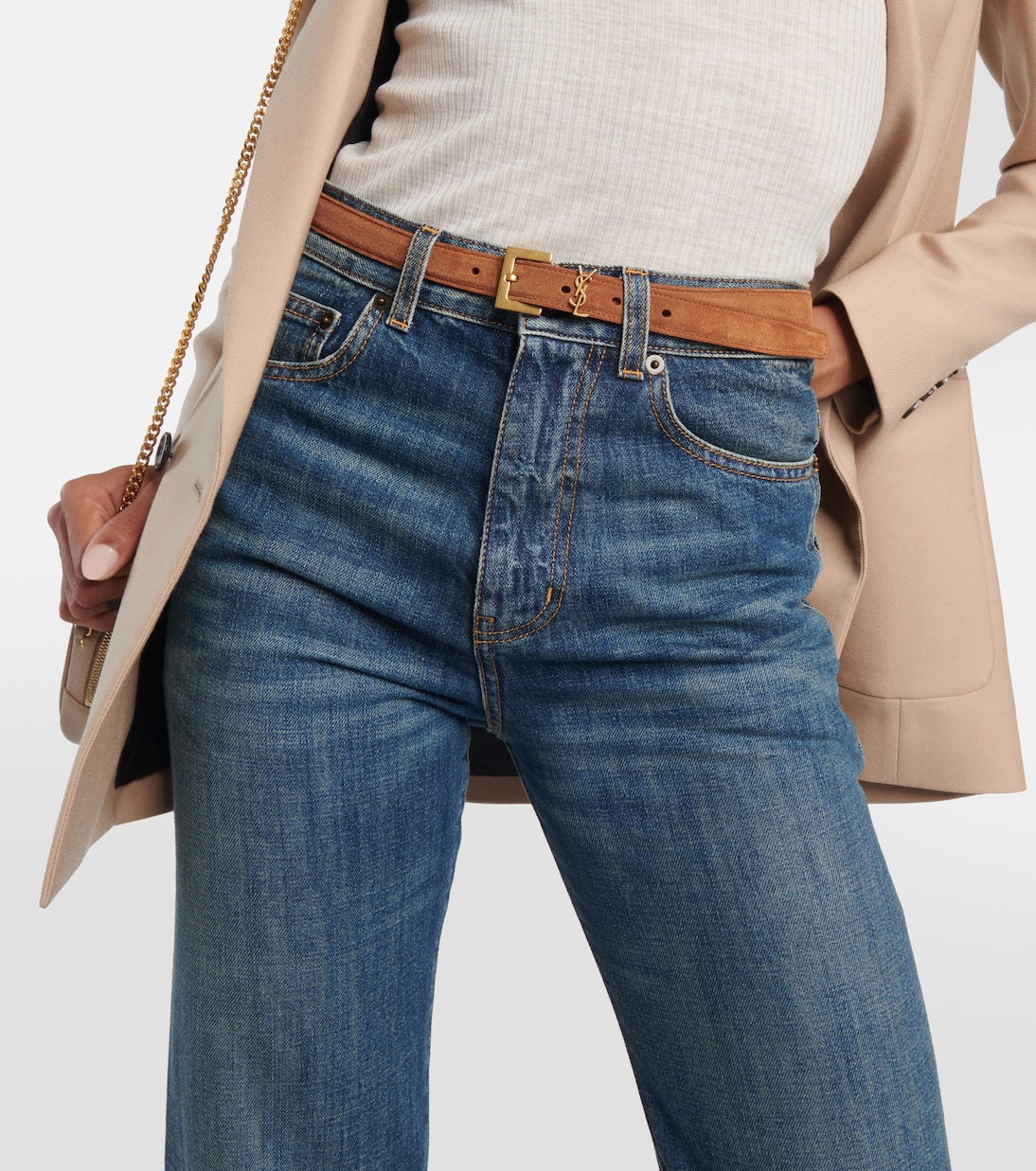 Cassandre 20 suede belt | Saint Laurent