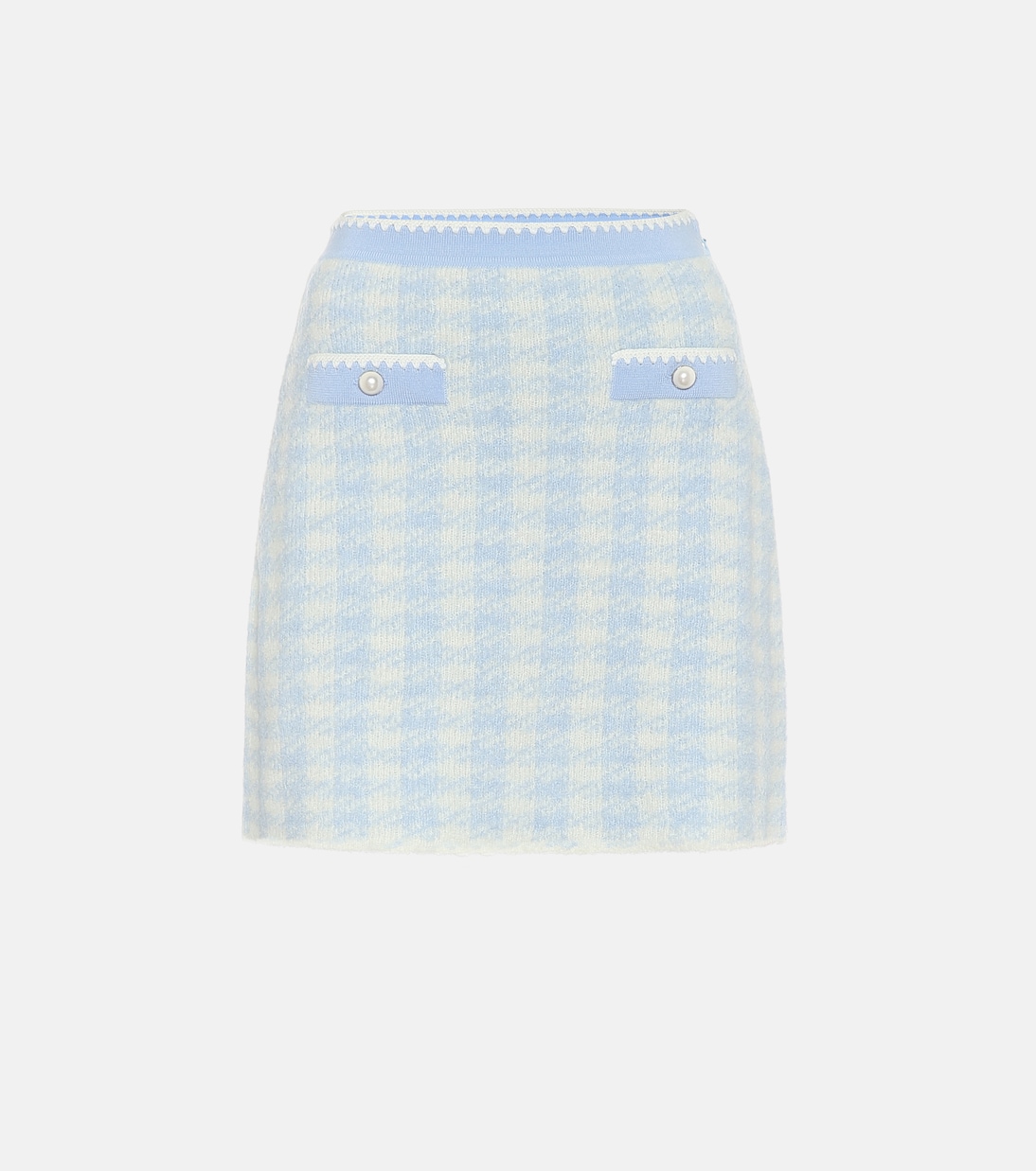 Houndstooth wool-blend miniskirt | Miu Miu
