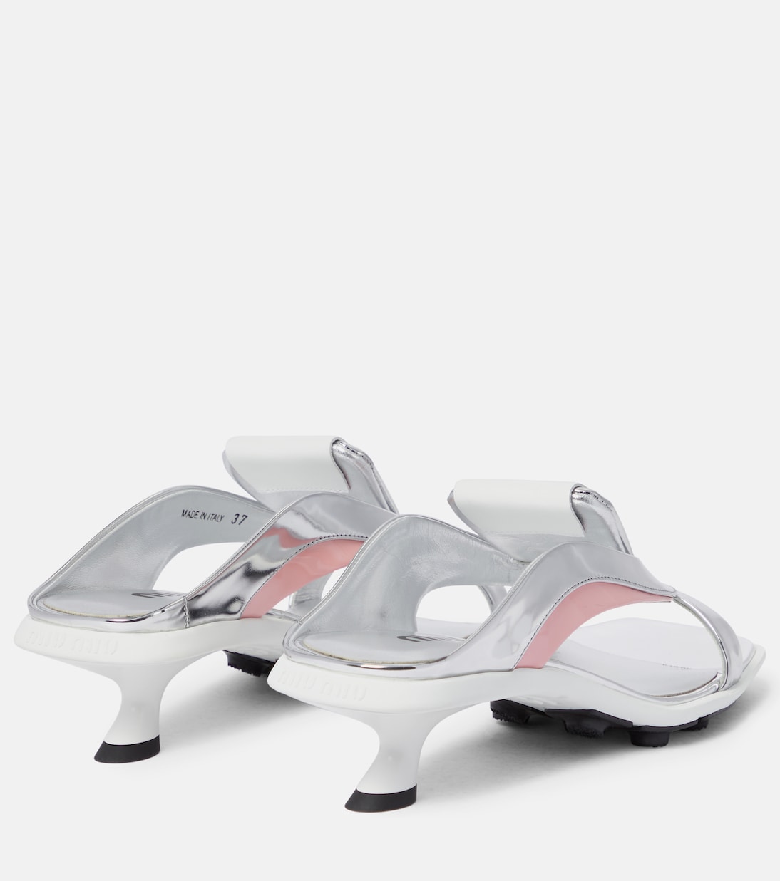 Sandalen aus Metallic-Leder | Miu Miu