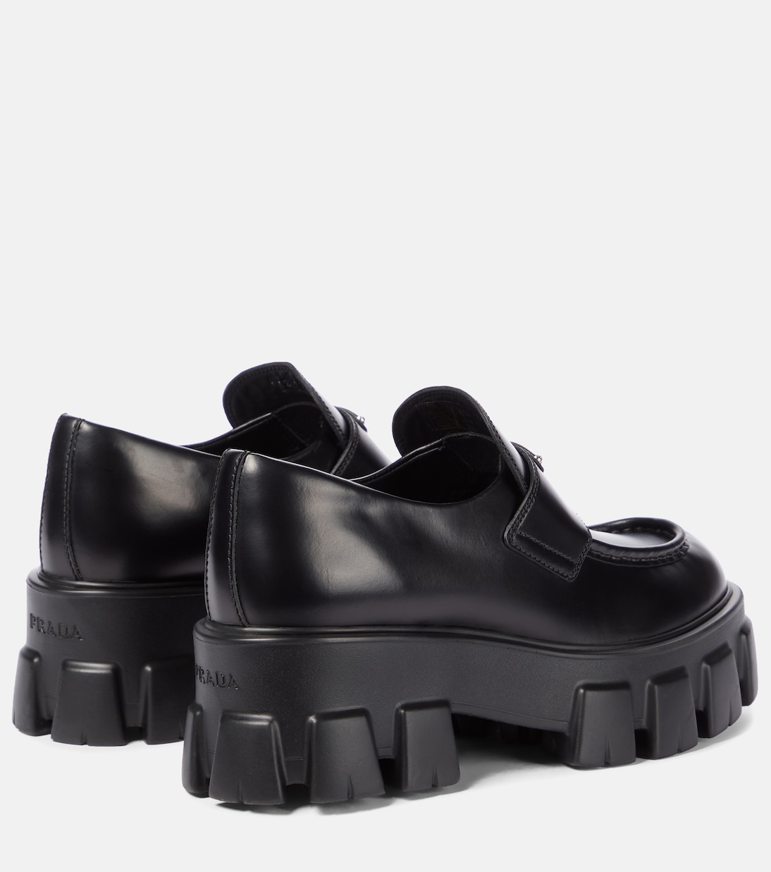 Monolith brushed leather loafers | Prada
