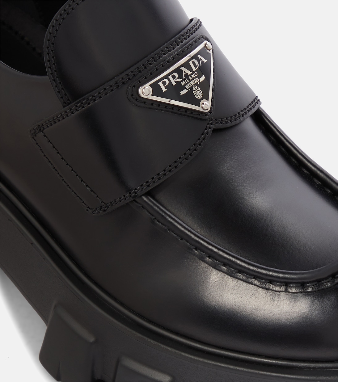 Monolith brushed leather loafers | Prada