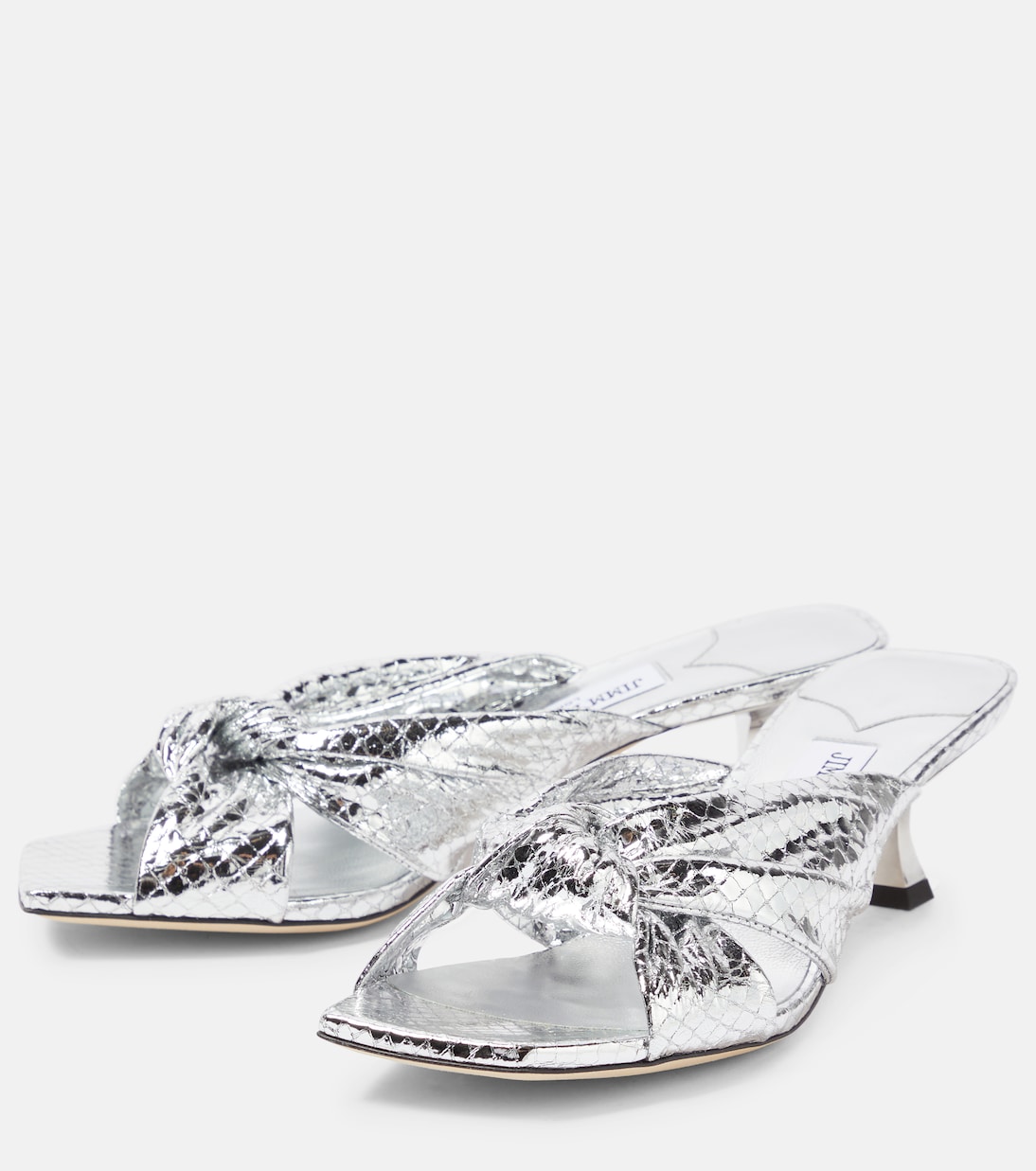 Pantoletten Avenue 50 aus Metallic-Leder | Jimmy Choo