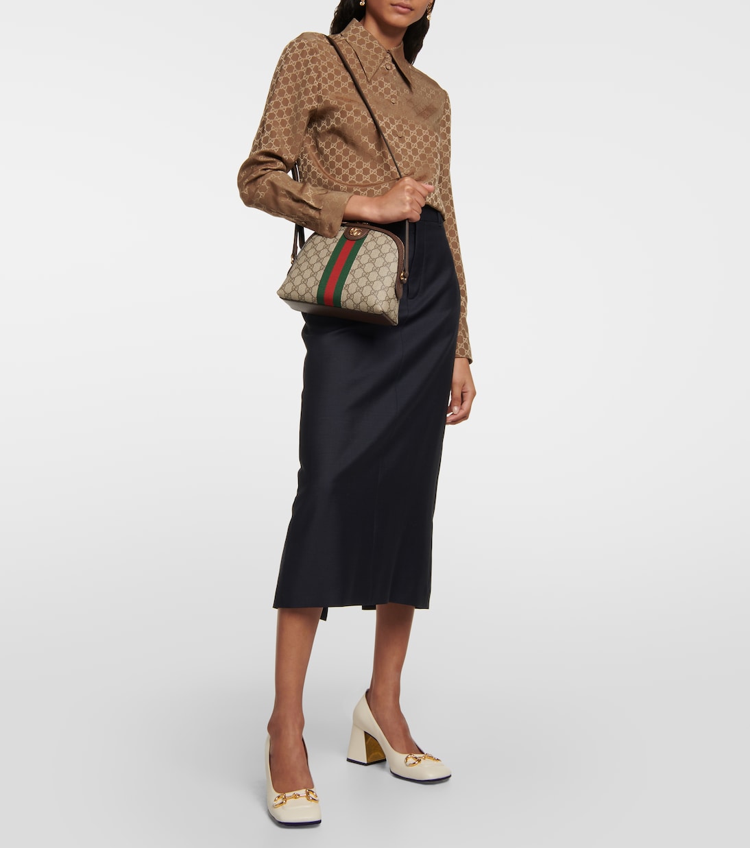 Ophidia Small canvas shoulder bag | Gucci