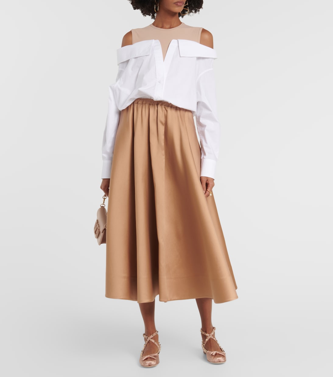 Ballerinas Rockstud aus Satin | Valentino Garavani