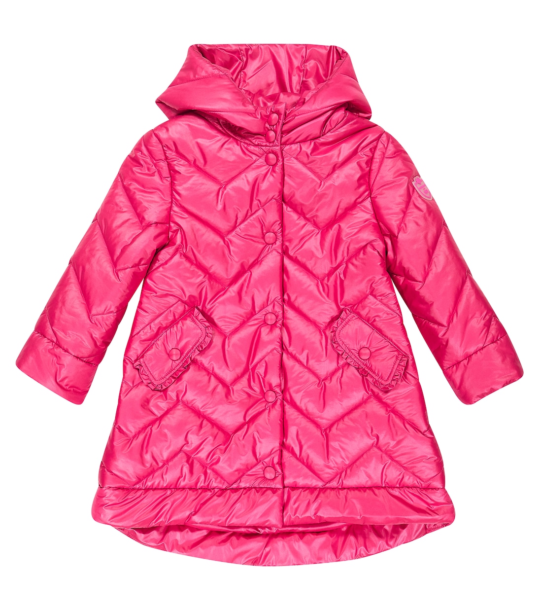 Chevron-quilted padded coat | Monnalisa