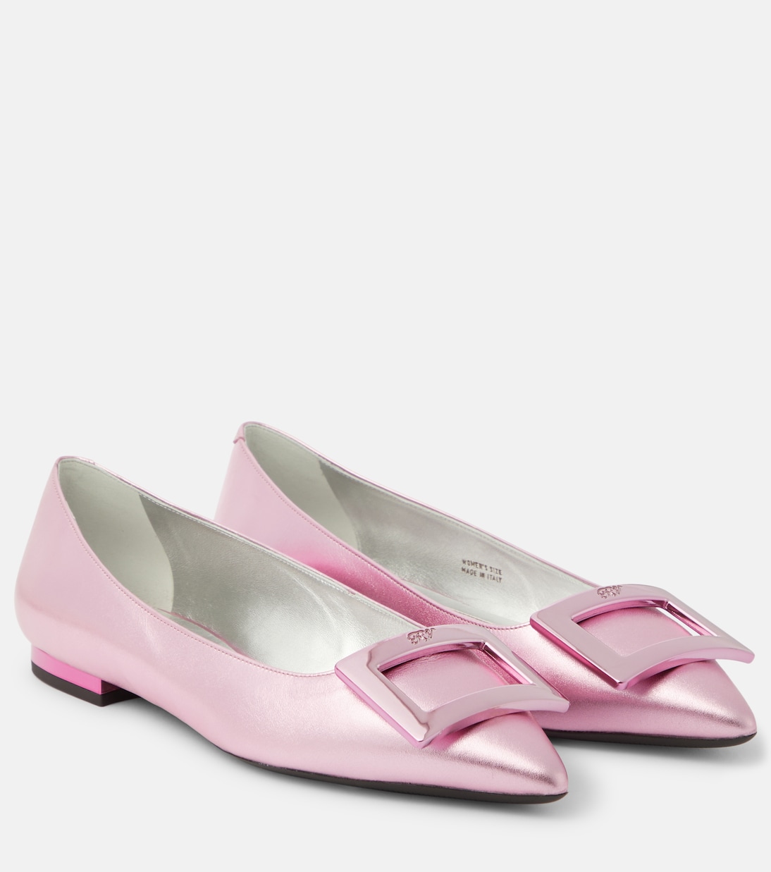 Gommettine metallic leather ballet flats | Roger Vivier