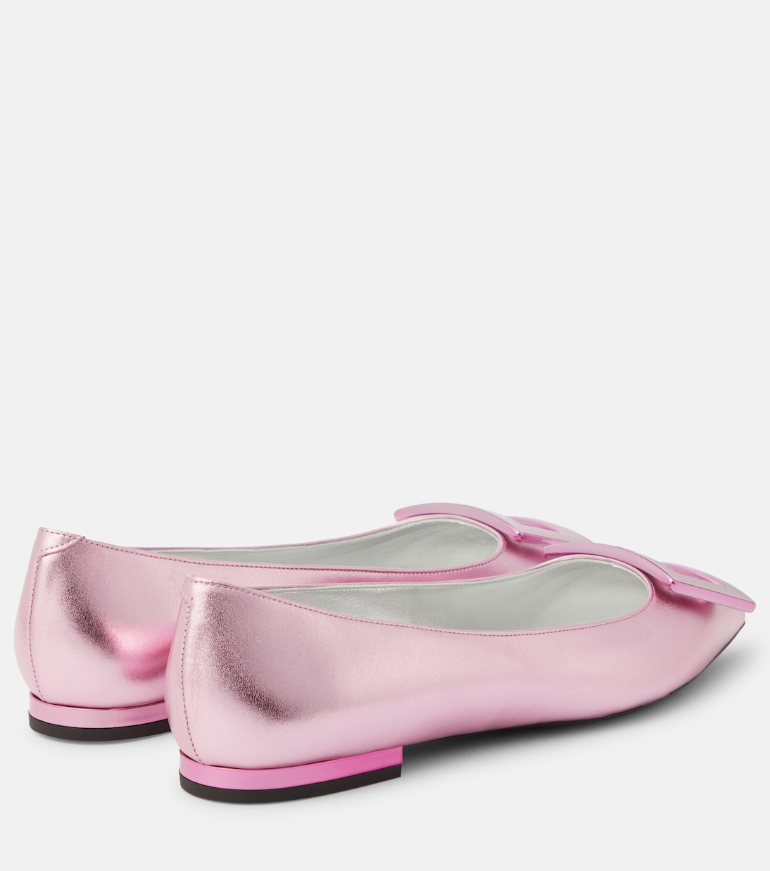 Gommettine metallic leather ballet flats | Roger Vivier