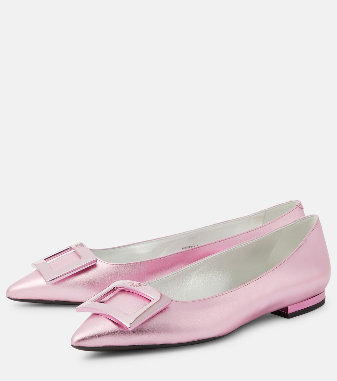 Gommettine metallic leather ballet flats | Roger Vivier