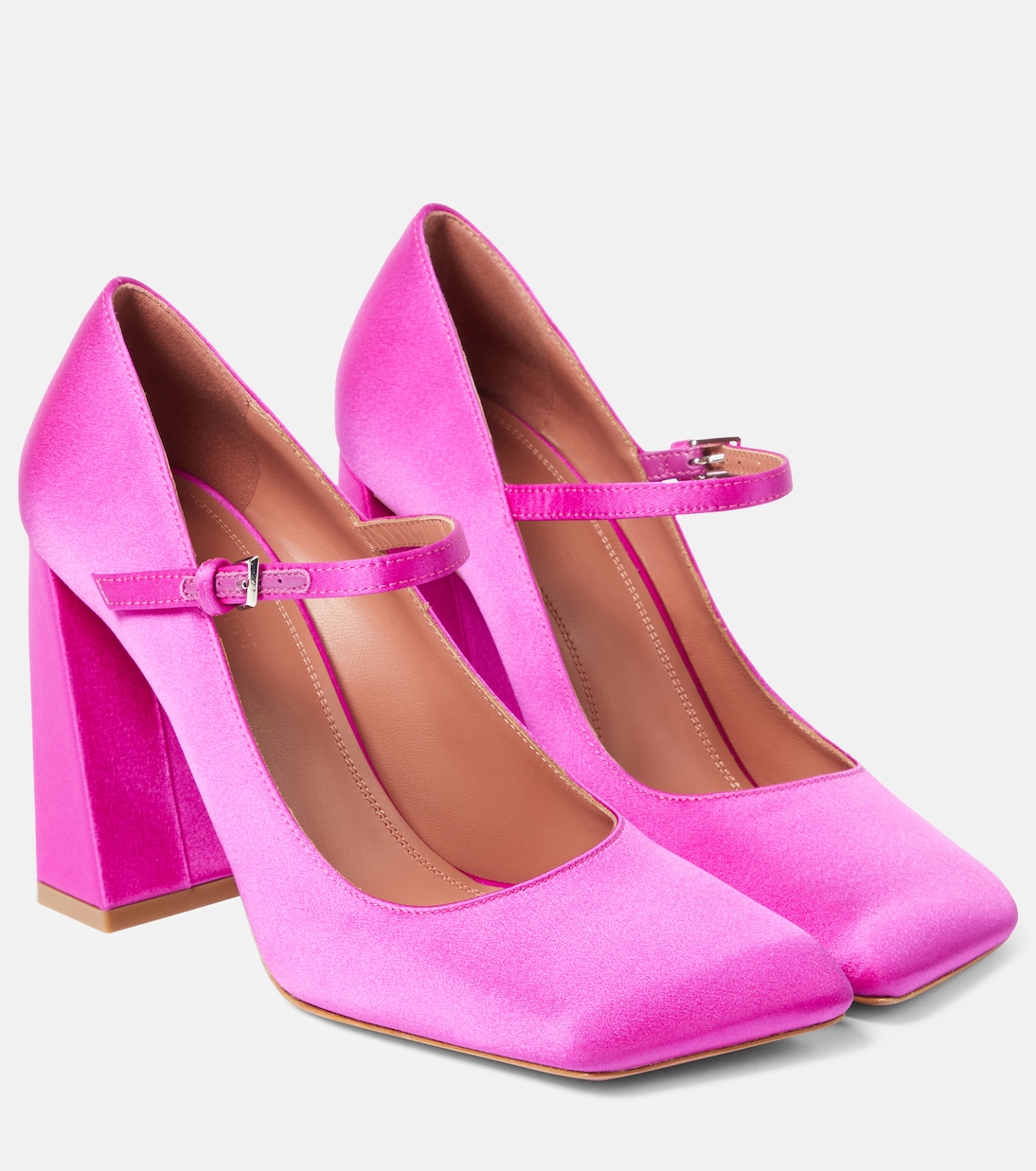 Mary-Jane-Pumps Charlotte 95 aus Satin | Amina Muaddi