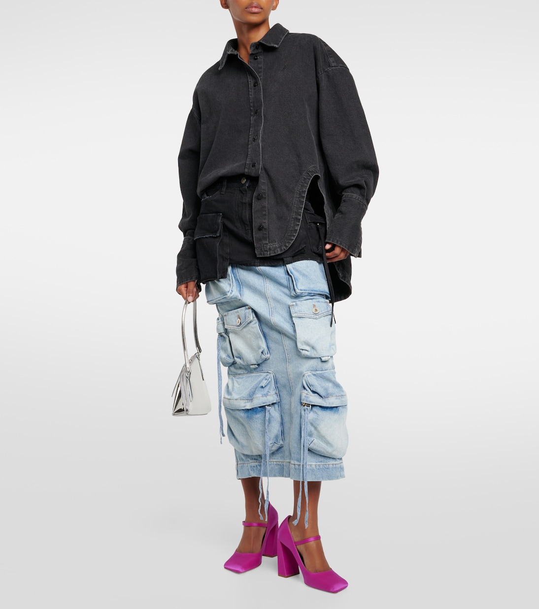 Mary-Jane-Pumps Charlotte 95 aus Satin | Amina Muaddi