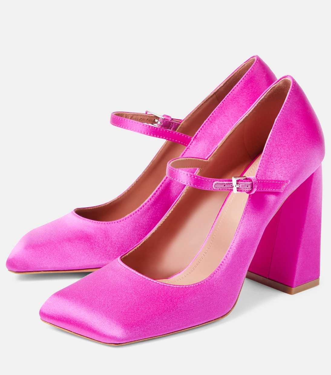 Mary-Jane-Pumps Charlotte 95 aus Satin | Amina Muaddi
