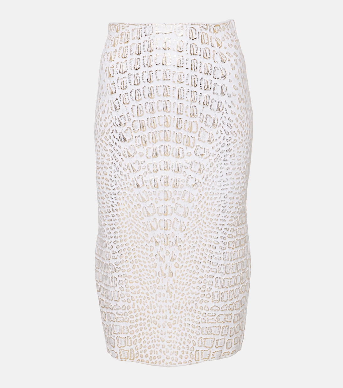 High-rise snake-print pencil skirt | Alaïa