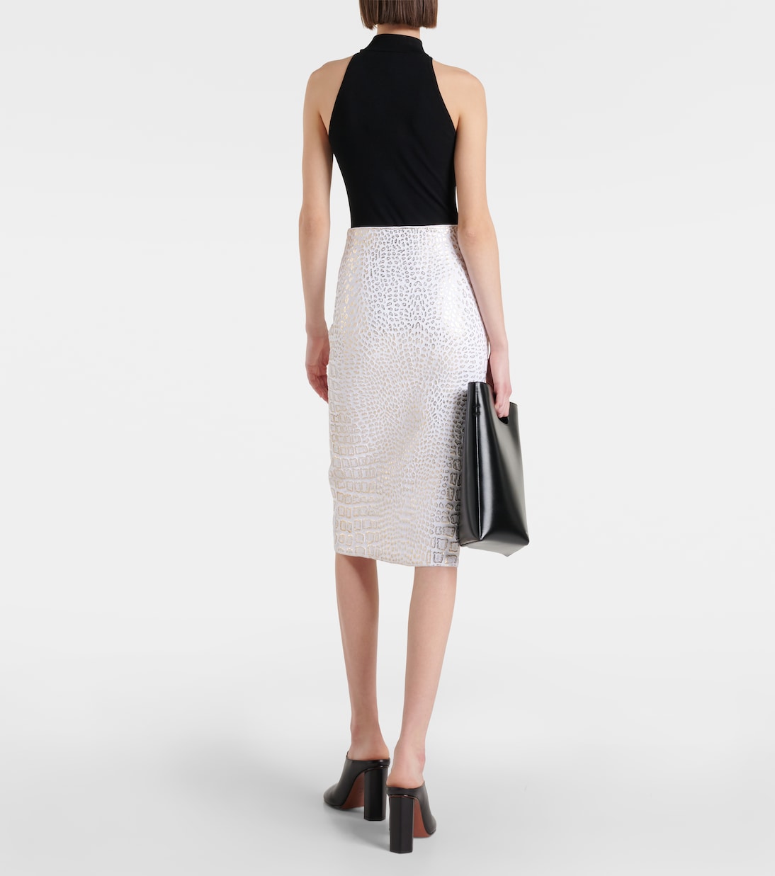 High-rise snake-print pencil skirt | Alaïa